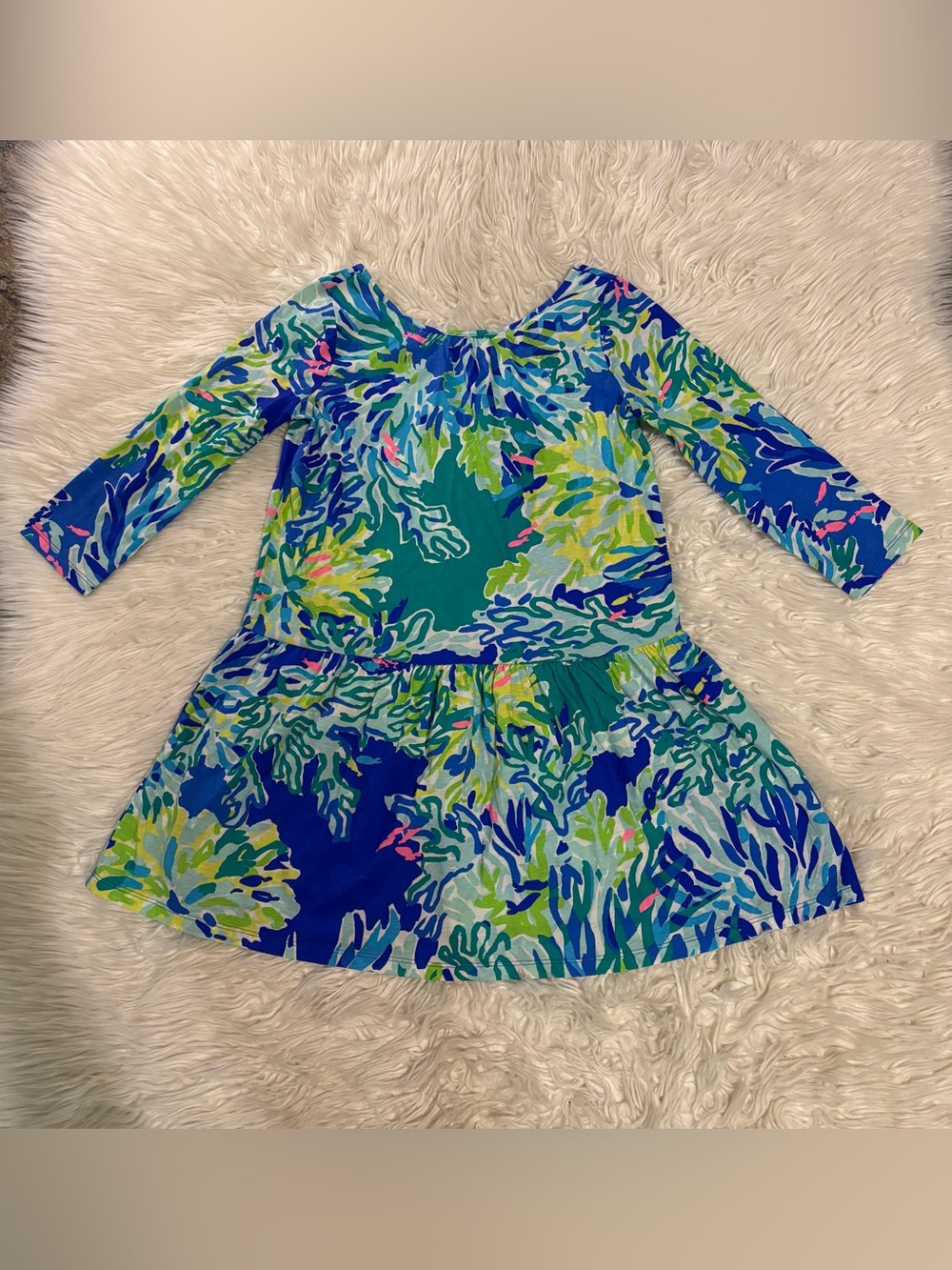 Lilly Pulitzer Lynn Dress Brilliant Bl Wade and Sea Print